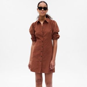 Puff Sleeve Corduroy Mini Dress
